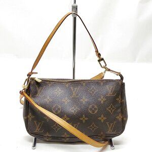 Authentic Louis Vuitton Pochette Accessories Monogram Shoulder Bag mn613-030726